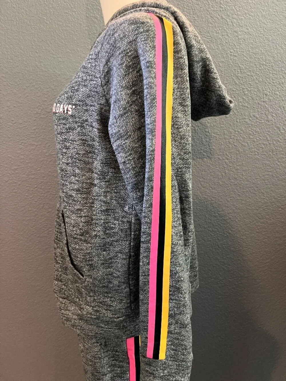 LE SUPERBE FRENCH TERRY GOOD DAYS TRACKSUIT NO BAD DAYS 2 PIECE PANTS & HOODIE M